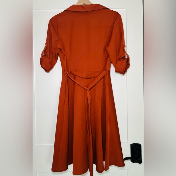 Sharagano Burnt Orange Classy Dress - Picture 3 of 5